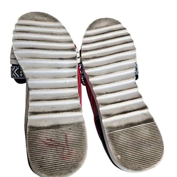 Corona Fashion Sandals Women's Red White Blue Leather Slip-ons-See Measurements) - Picture 5 of 9